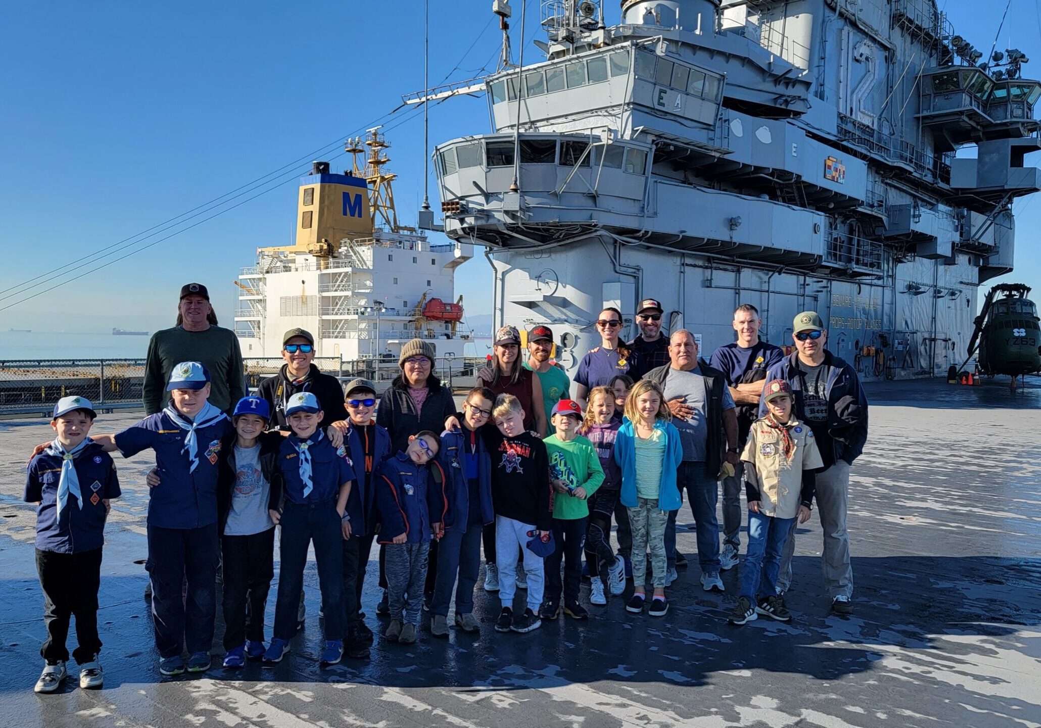 Cub Scout Pack 27 on the USS Hornet